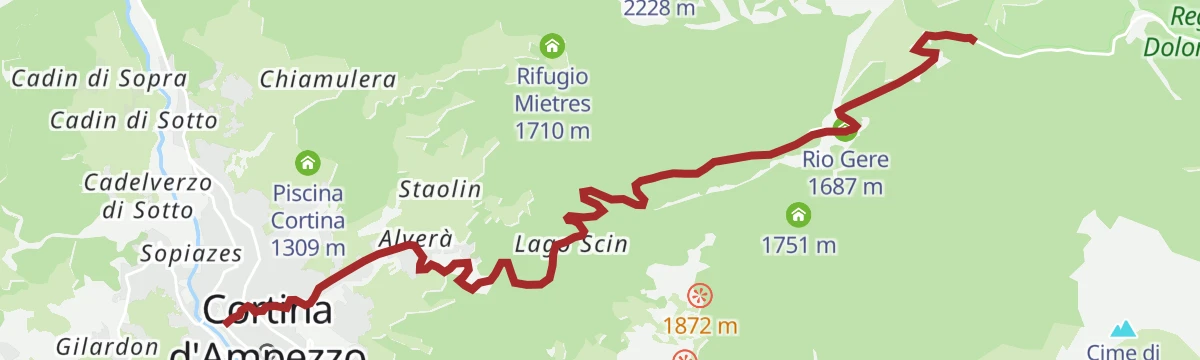Route map: Three Crosses Pass